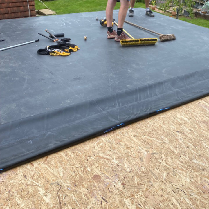 uPVC being installed on flat roof