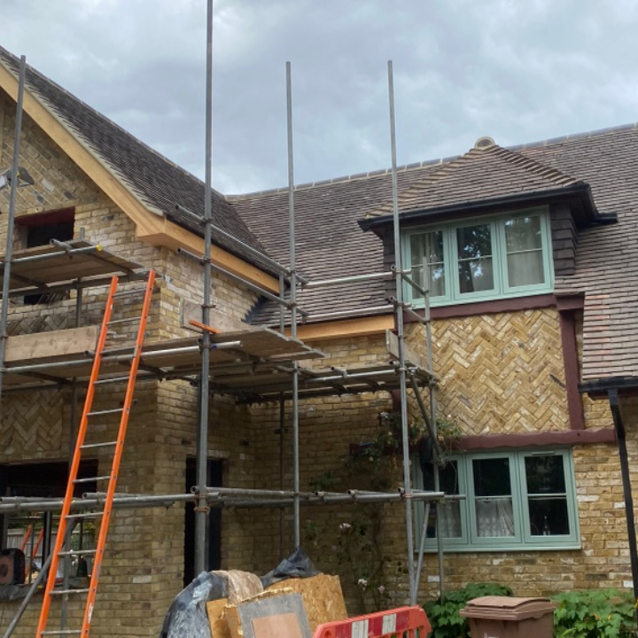 House in surrey roof under construction